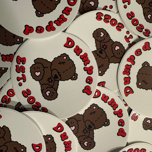 Dumped bear circle sticker